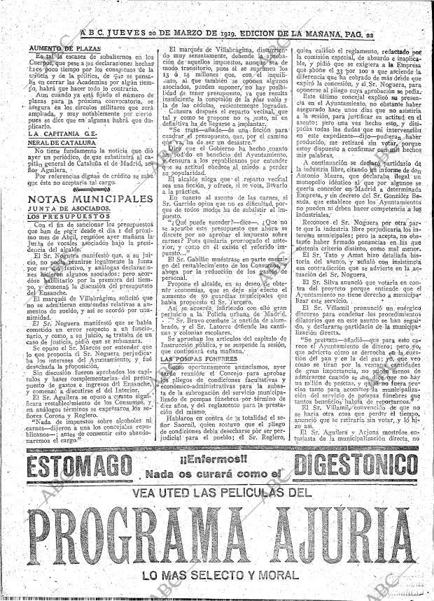 ABC MADRID 20-03-1919 página 22