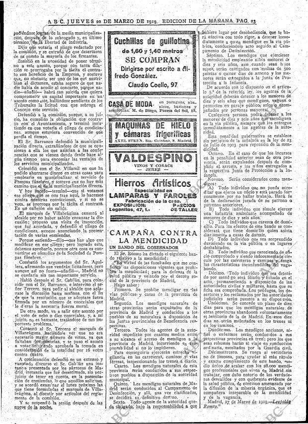 ABC MADRID 20-03-1919 página 23