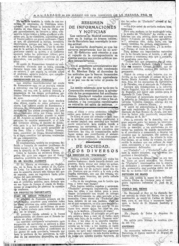 ABC MADRID 22-03-1919 página 10