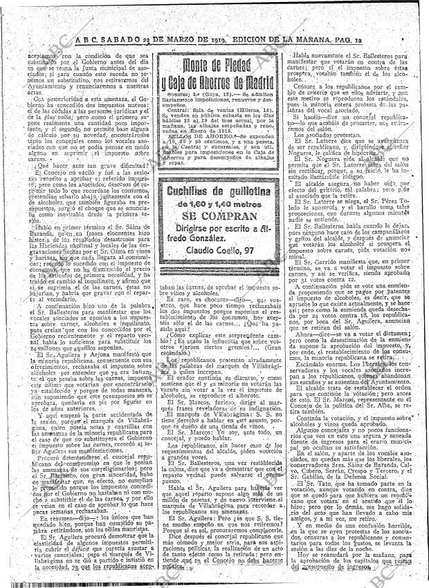 ABC MADRID 22-03-1919 página 12