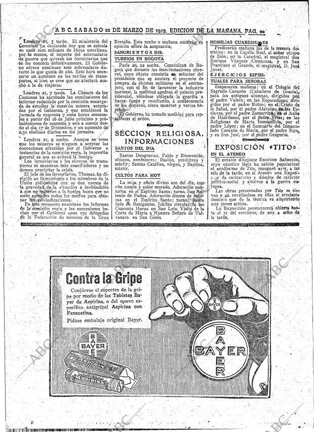 ABC MADRID 22-03-1919 página 20