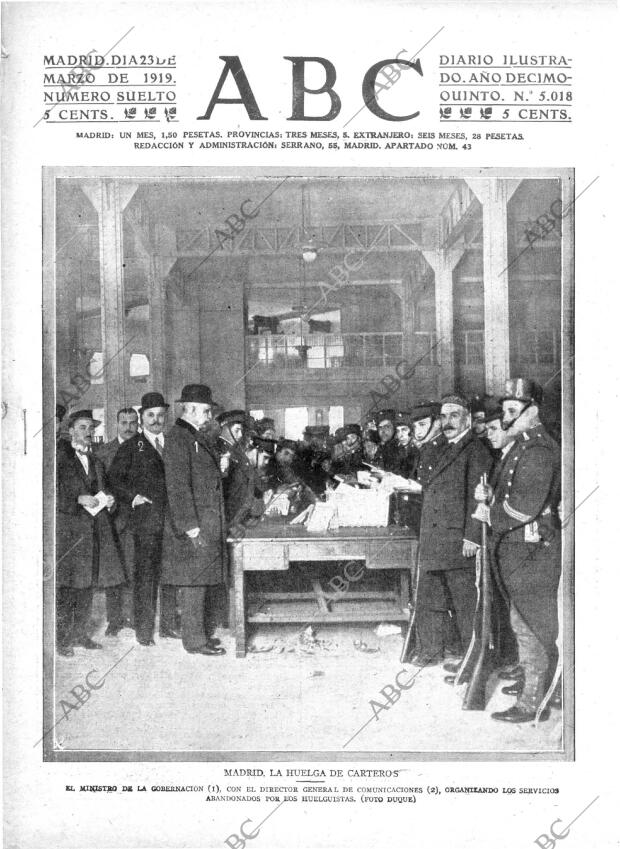 ABC MADRID 23-03-1919 página 1