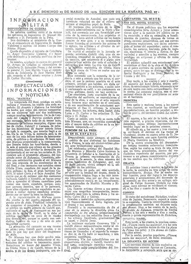 ABC MADRID 23-03-1919 página 21