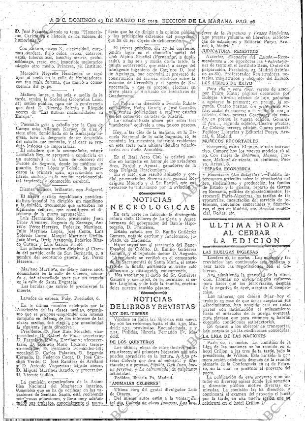 ABC MADRID 23-03-1919 página 26