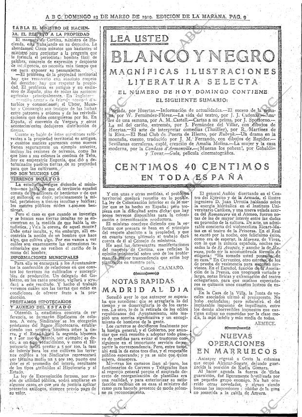 ABC MADRID 23-03-1919 página 9