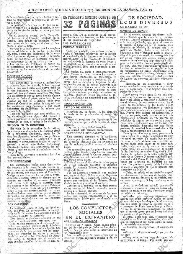 ABC MADRID 25-03-1919 página 13