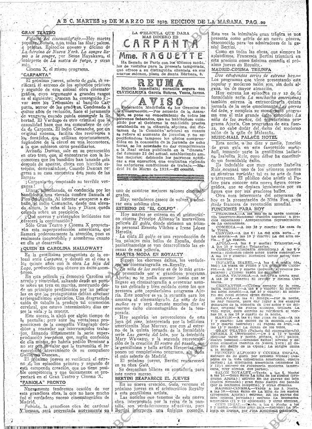 ABC MADRID 25-03-1919 página 20