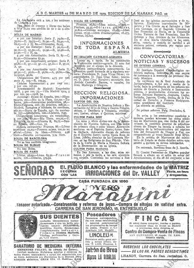 ABC MADRID 25-03-1919 página 22