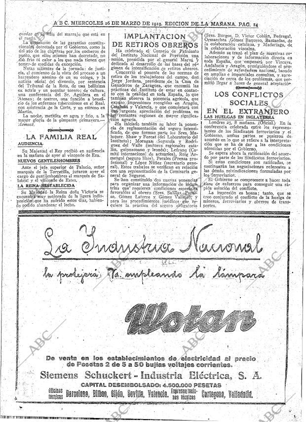 ABC MADRID 26-03-1919 página 14