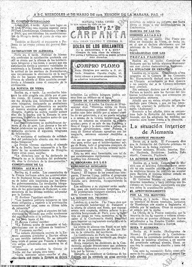 ABC MADRID 26-03-1919 página 16