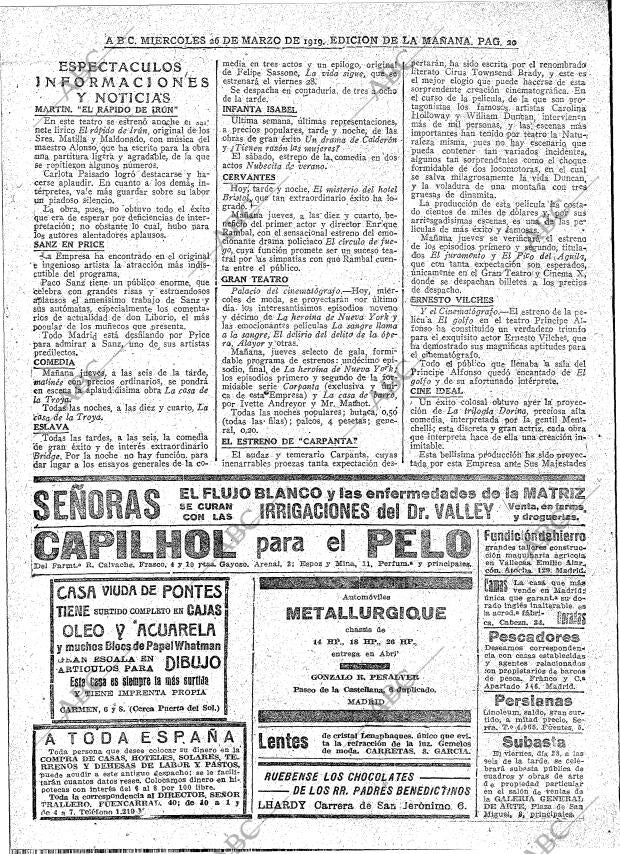 ABC MADRID 26-03-1919 página 20