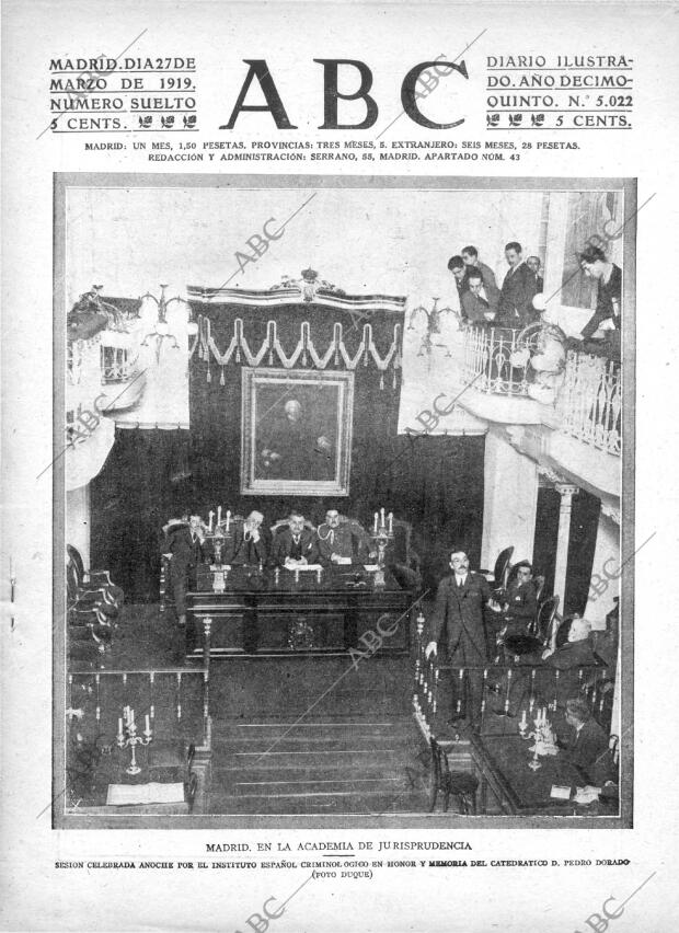 ABC MADRID 27-03-1919 página 1