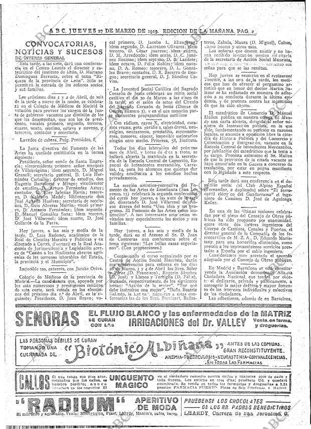 ABC MADRID 27-03-1919 página 20