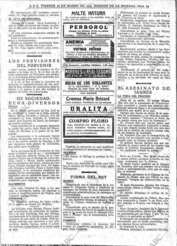 ABC MADRID 28-03-1919 página 14