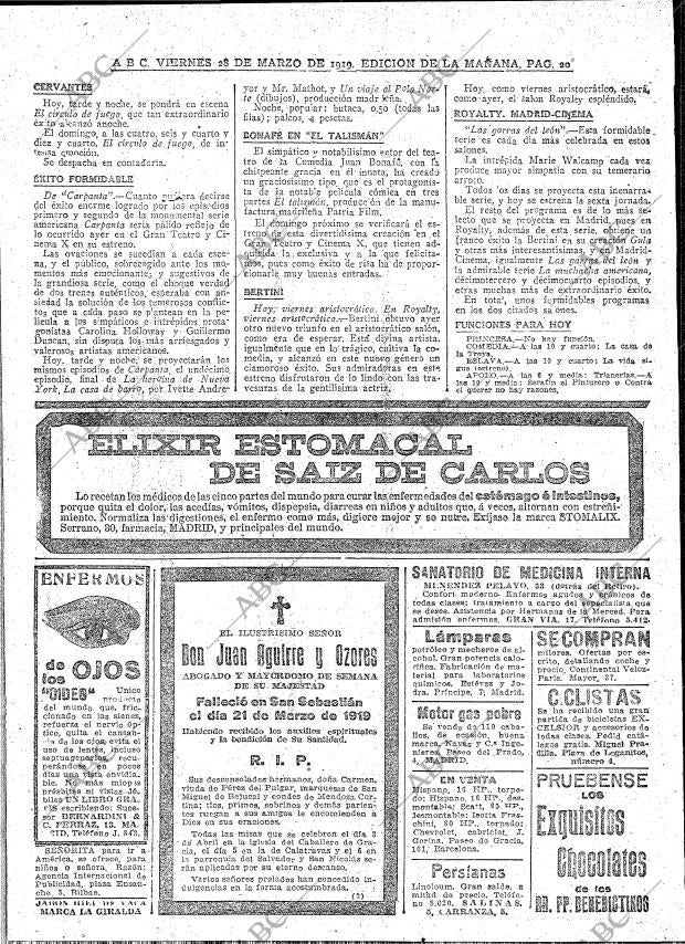 ABC MADRID 28-03-1919 página 20