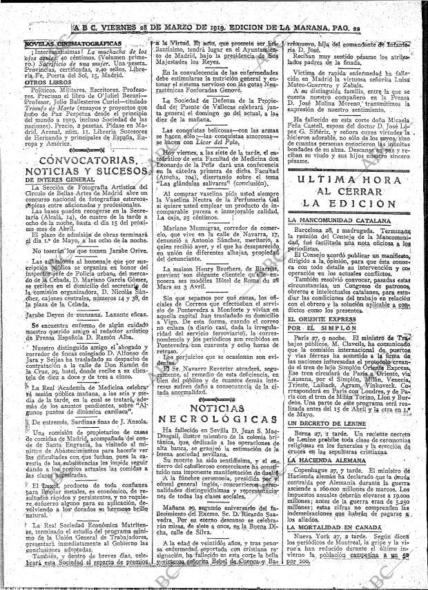 ABC MADRID 28-03-1919 página 22