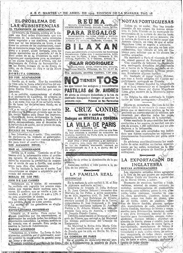 ABC MADRID 01-04-1919 página 16