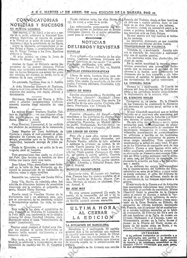 ABC MADRID 01-04-1919 página 21