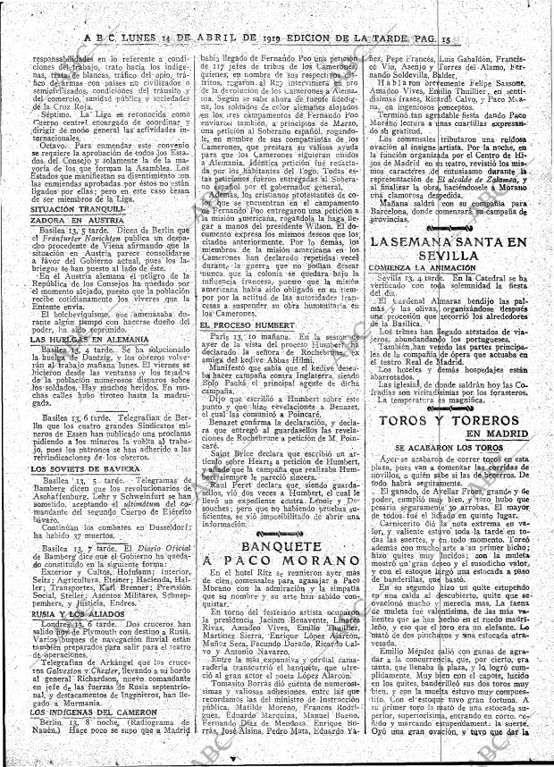 ABC MADRID 14-04-1919 página 15