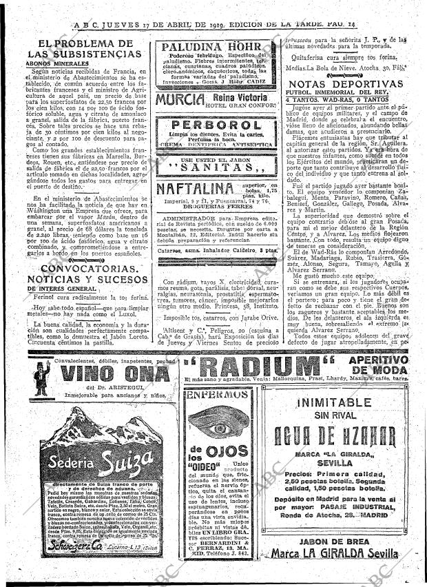 ABC MADRID 17-04-1919 página 14