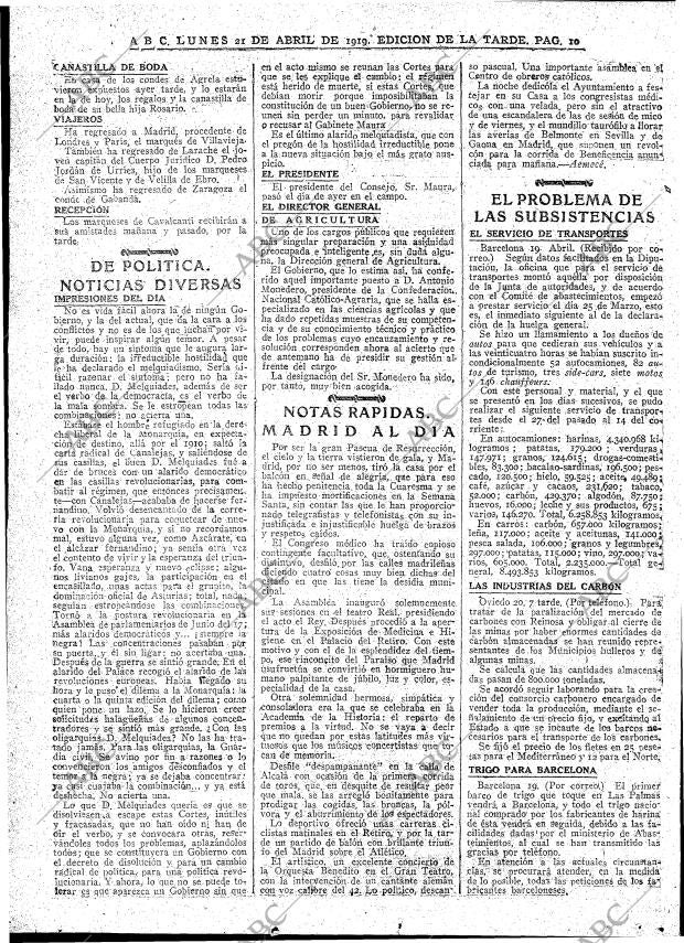 ABC MADRID 21-04-1919 página 10