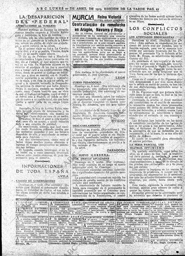 ABC MADRID 21-04-1919 página 17