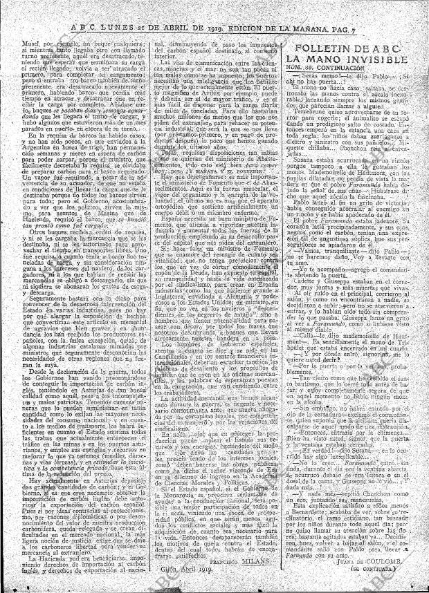 ABC MADRID 21-04-1919 página 7