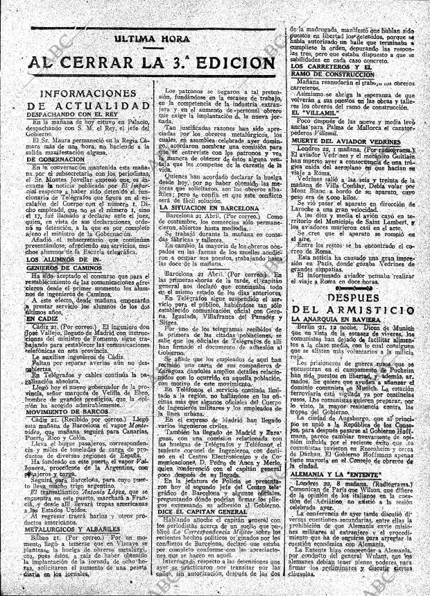 ABC MADRID 22-04-1919 página 19