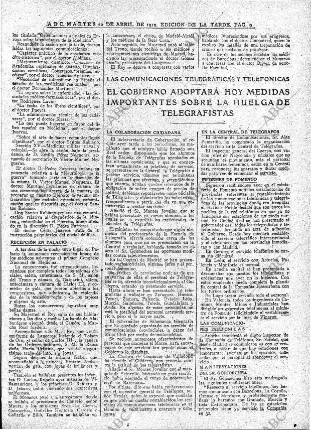ABC MADRID 22-04-1919 página 9