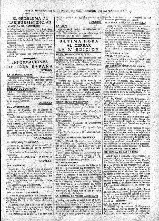 ABC MADRID 23-04-1919 página 19