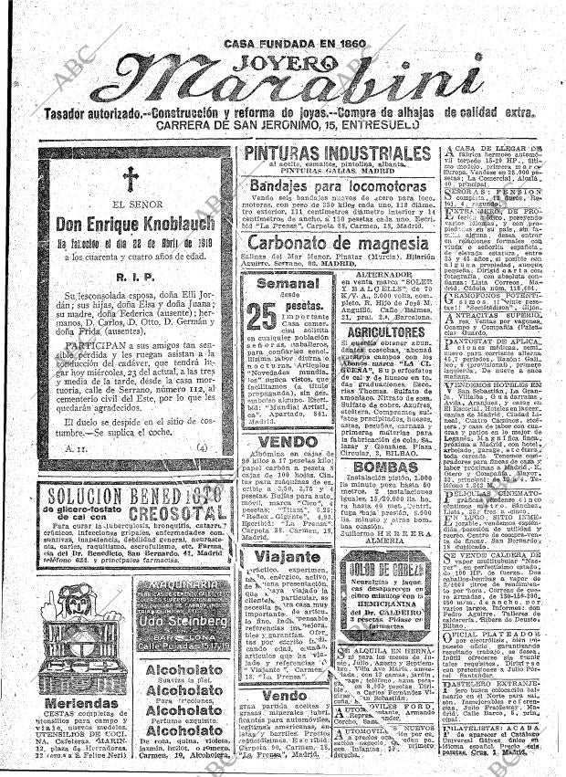 ABC MADRID 23-04-1919 página 20