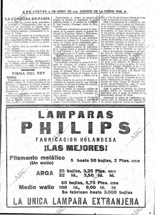 ABC MADRID 24-04-1919 página 12