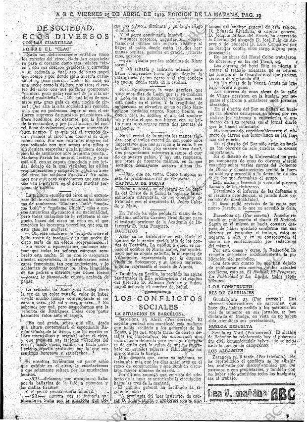 ABC MADRID 25-04-1919 página 19