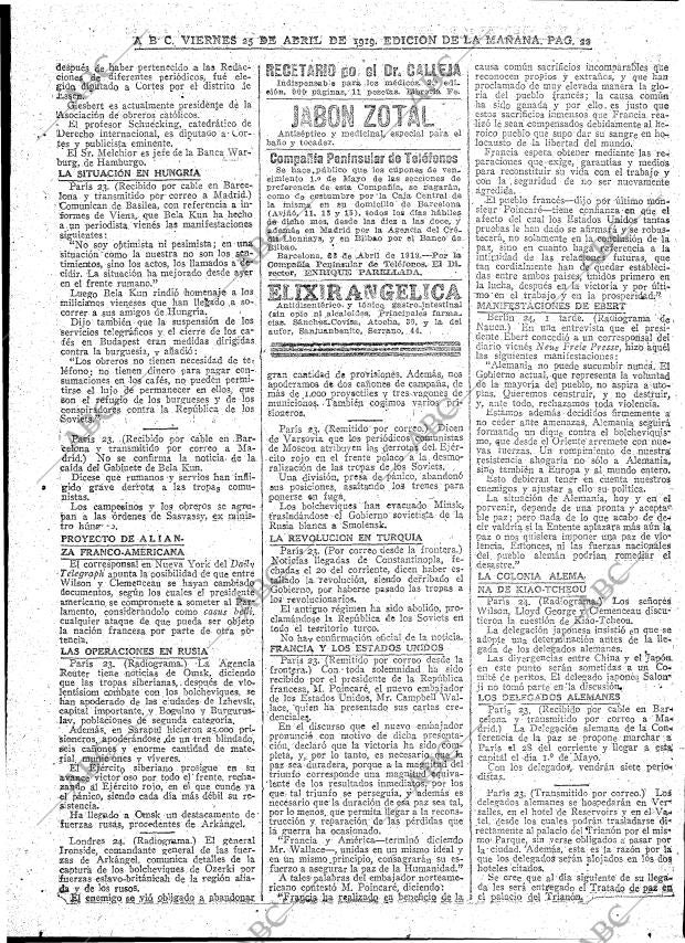 ABC MADRID 25-04-1919 página 22
