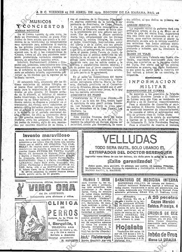 ABC MADRID 25-04-1919 página 26