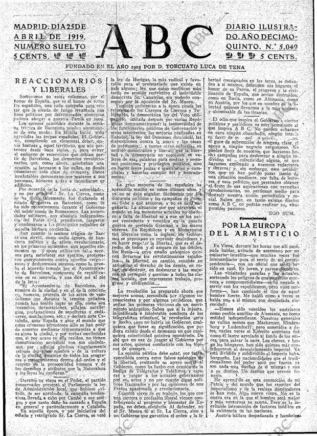 ABC MADRID 25-04-1919 página 3