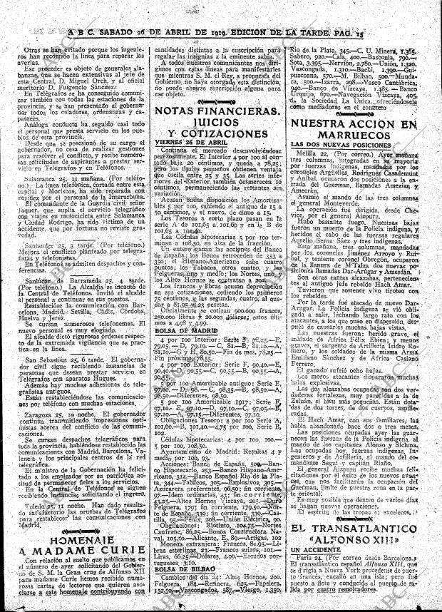 ABC MADRID 26-04-1919 página 15