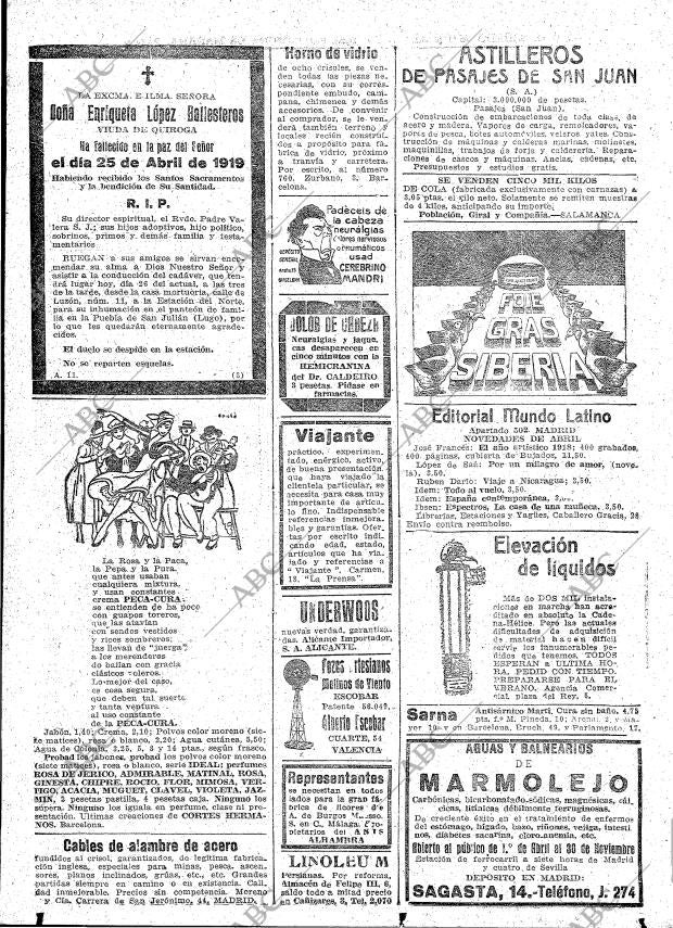 ABC MADRID 26-04-1919 página 22
