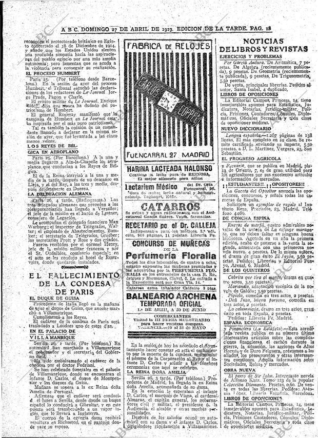 ABC MADRID 27-04-1919 página 18