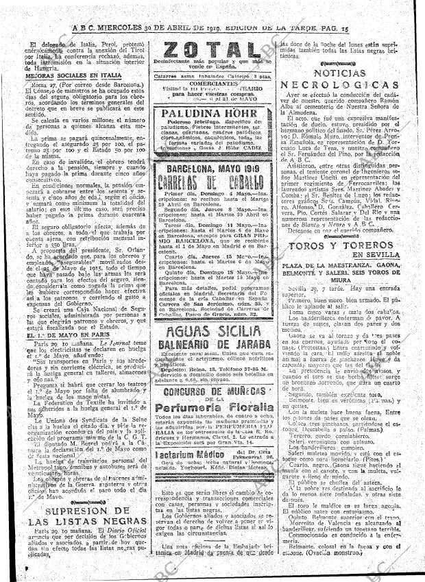 ABC MADRID 30-04-1919 página 15