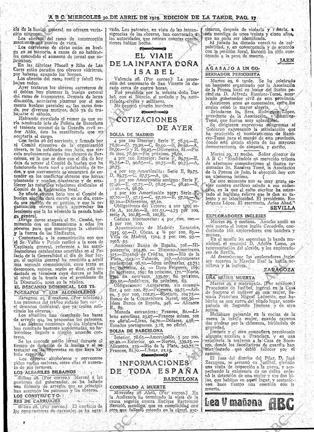 ABC MADRID 30-04-1919 página 17