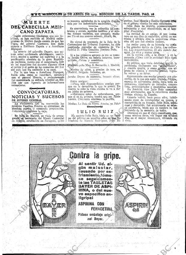 ABC MADRID 30-04-1919 página 18