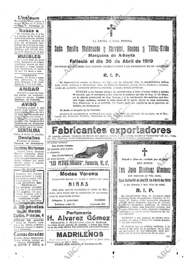 ABC MADRID 01-05-1919 página 28