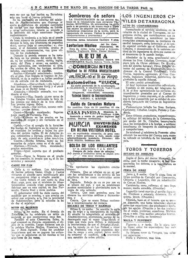 ABC MADRID 06-05-1919 página 14