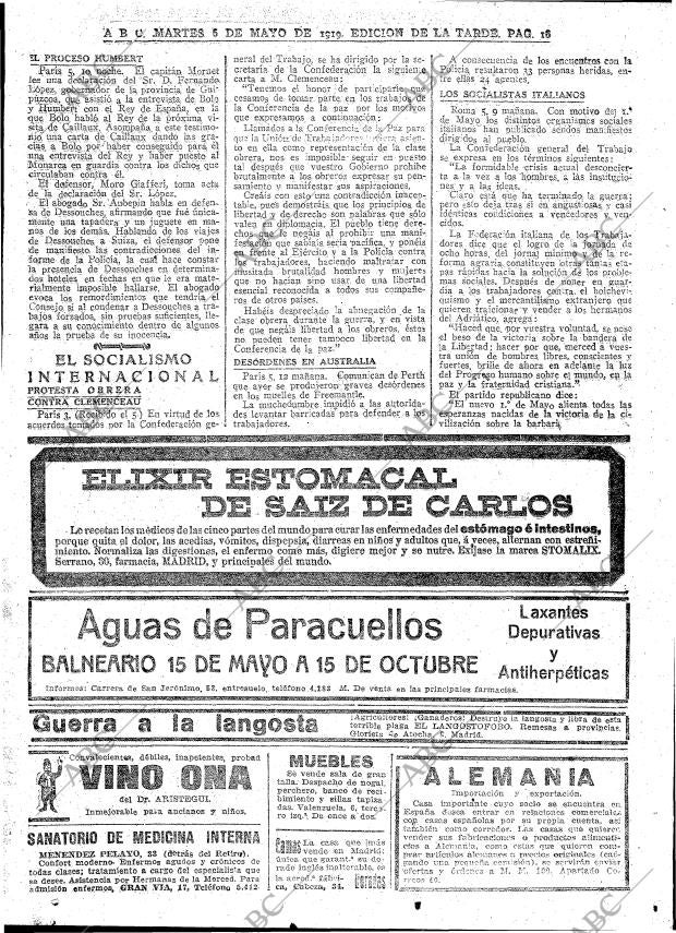 ABC MADRID 06-05-1919 página 16