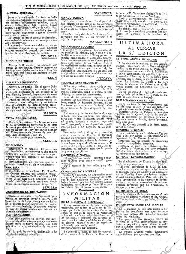 ABC MADRID 07-05-1919 página 20
