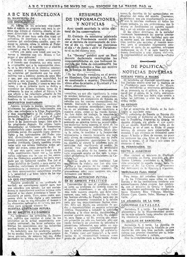 ABC MADRID 09-05-1919 página 11