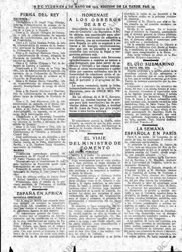ABC MADRID 09-05-1919 página 15