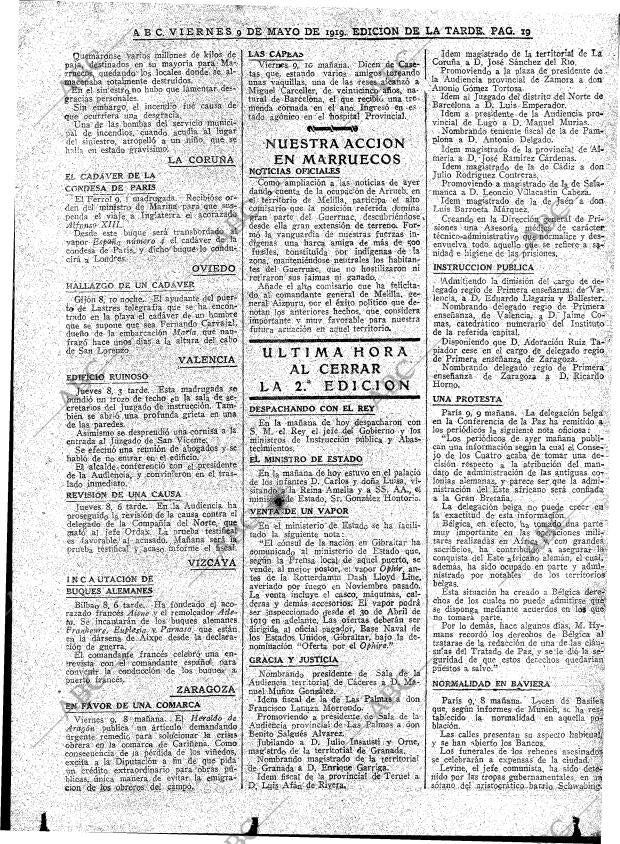 ABC MADRID 09-05-1919 página 19