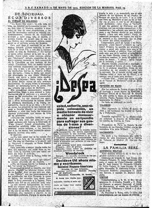 ABC MADRID 10-05-1919 página 13